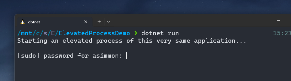 Linux sudo prompt