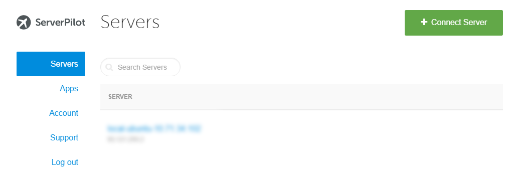 ServerPilot server list