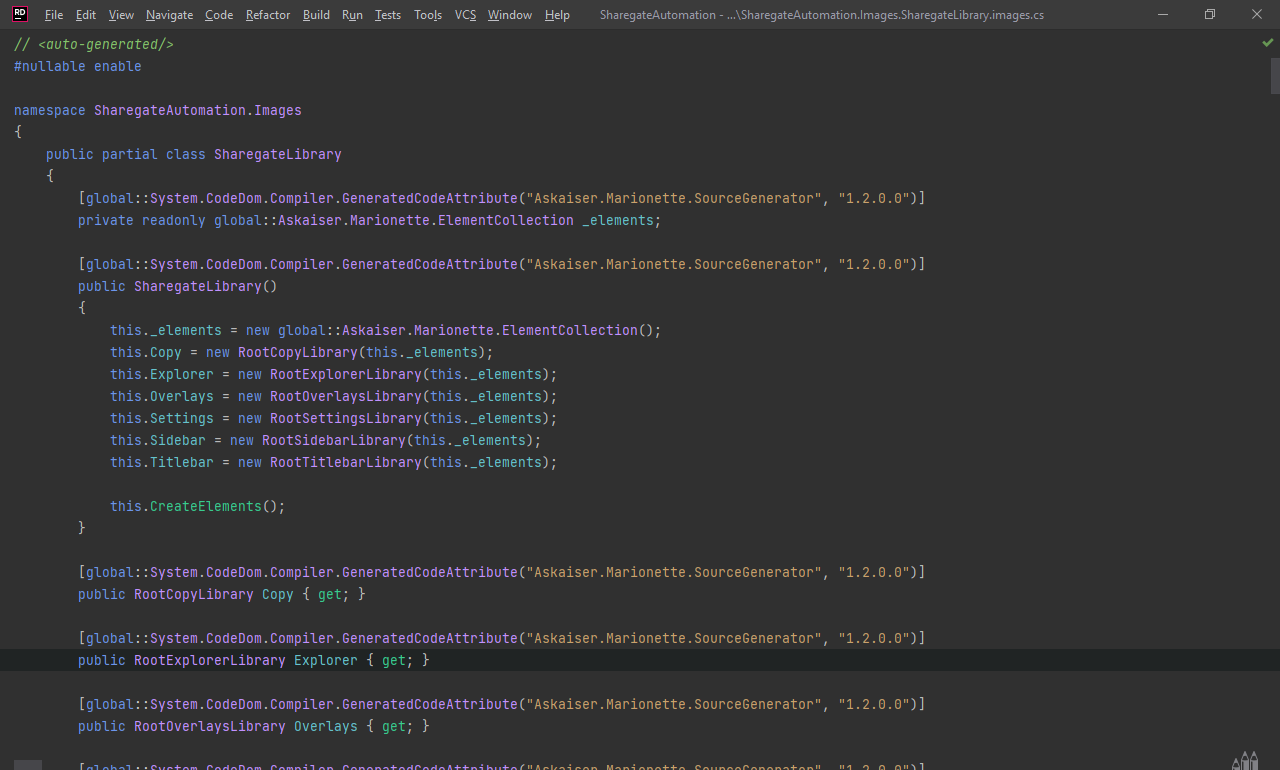 Generated code from the images and directories