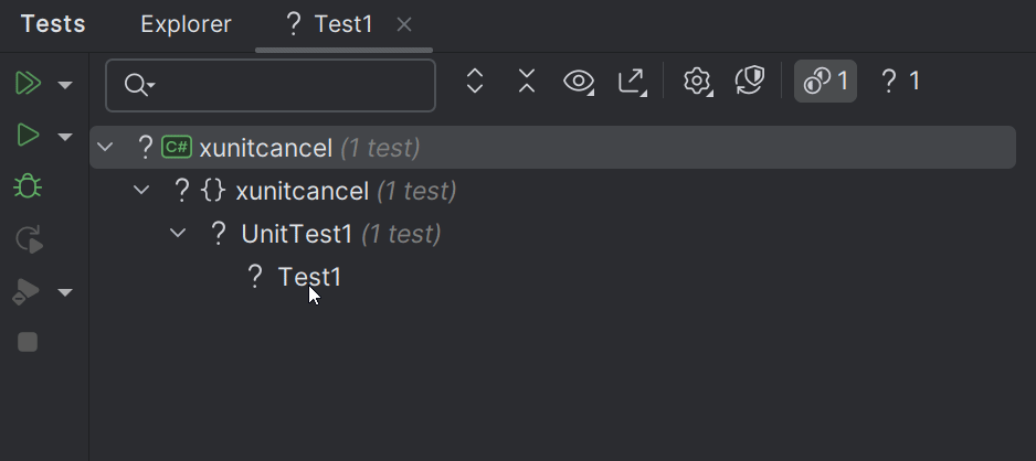 The same test as before, but with cancellation support, stops immediately when requested